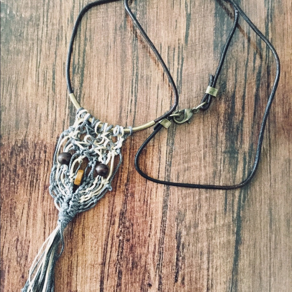 Owl Necklace with Leather Cord